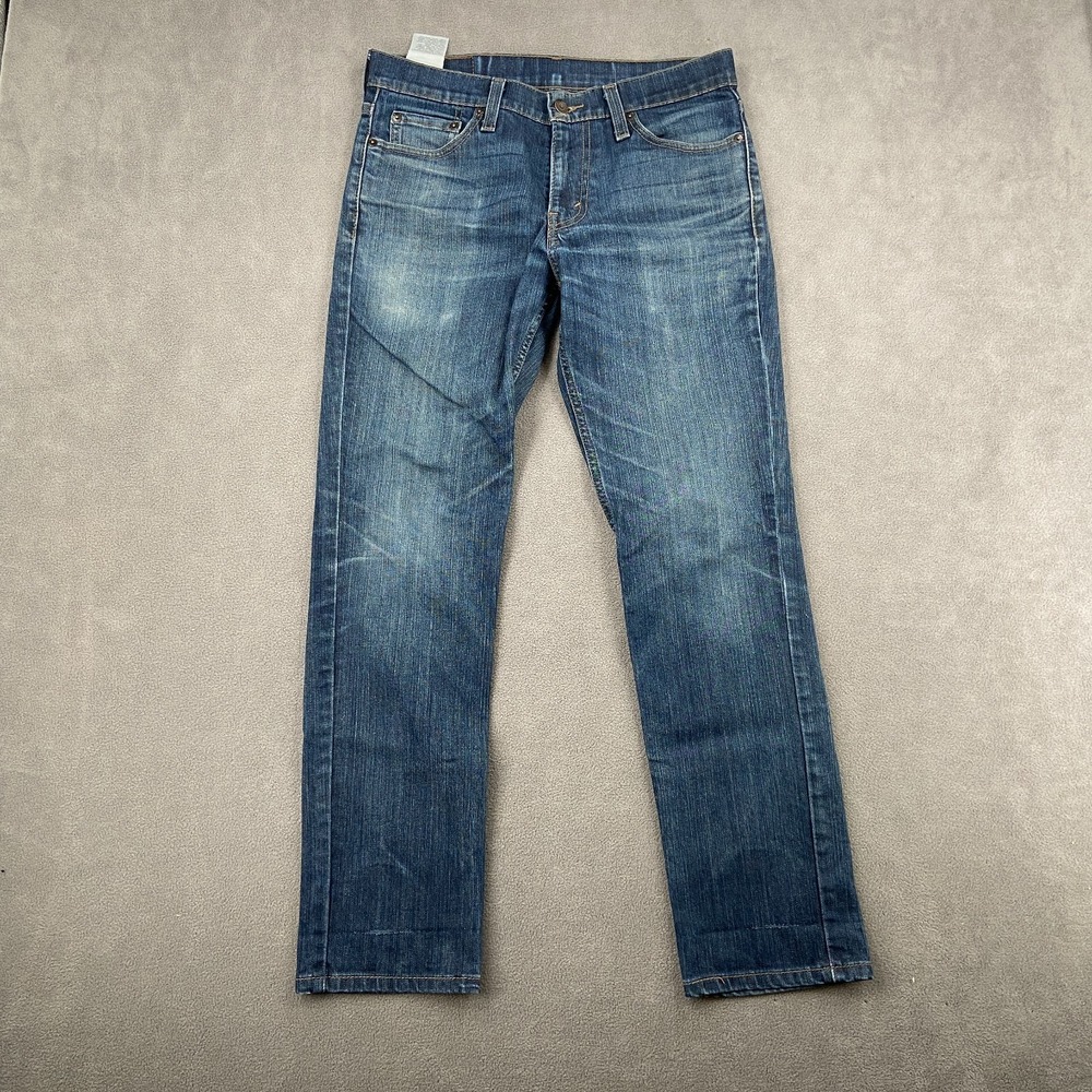 Levi's 511 Slim Fit Jeans Mens 30x30 Blue Whiskered Denim Cotton Straight Leg